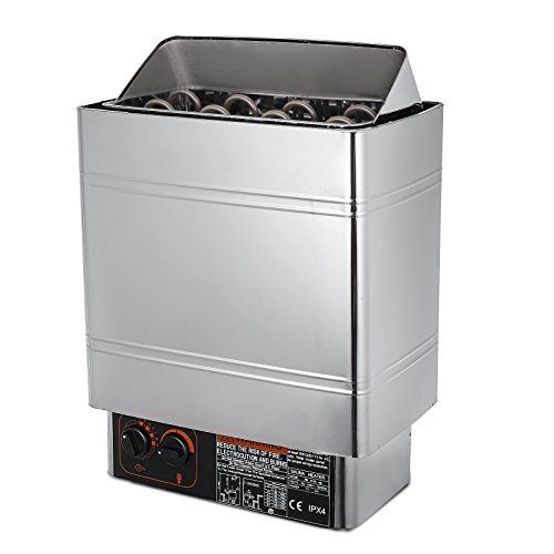 SucceBuy Poêle électrique pour Sauna 8kw/9kw Poêle De Sauna avec Contrôle Thermostatique Intégré Sauna Poêle Électrique 380-415V Sauna Heater (8KW-en Acier Inoxydable)