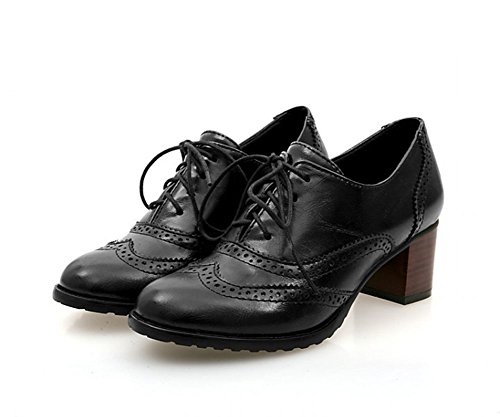 heeled brogues black