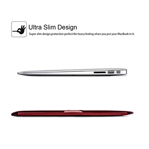 WALNEW Schlanke Leder MacBook Air 13 Zoll Hülle, MacBook Schutzhülle, Hülle, Case, Cover, MacBook Pro Retina 13 Zoll Hülle mit Handgriff, geschütztes Inneres und externes Mousepad - 5
