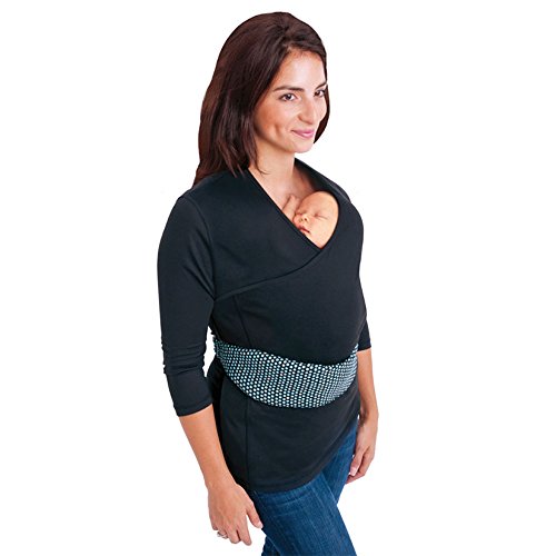 Nuroo Baby Bonding Feeding Top and Carrier Small Black 3/4 Sleeve