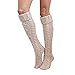 Produktbild BHYDRY Damen Herbst und Winter warme Lichtfarbe Bandagen über die Knie in den Schlauchstrümpfen(55-65cm,Beige)