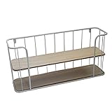 Material: Metall, Holz DRULINE Gewürzregal aus Metall mit 2 Holzböden 36 x 75 x 20 cm - Weiß