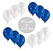 Produktbild L+H 200x Luftballons blau weiß Oktoberfest|Hochwertige Blaue & weiße Ballons|Oktoberfestdeko Bayrisches Fest Bayern Party Bayrische Wiesen Wiesn Deko Dekoration bayrisch Cannstatter Wasen Partyballon