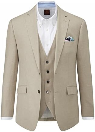 Skopes Mens Linen Blend Suit Jacket in Stone (Caulfield) in Size 56R