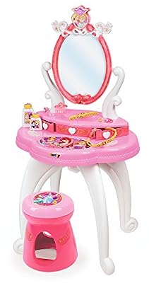 Smoby Toys- 320212- Disney Princess Coiffeuse 2 en 1, Modulable, Nombreux Rangements, + 10 Accessoires Inclus