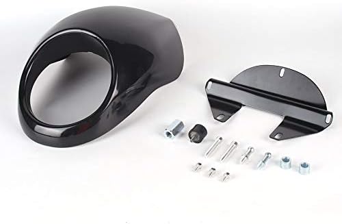 Nowakk Protective Motorcycle Headlight Fairing Windshield Retro Cafe Racer Handlebar Headlight Lamp Kit Fit For -Harley