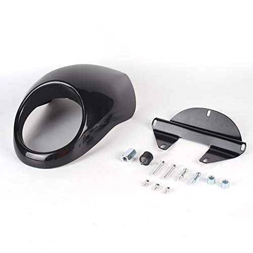 Nowakk Protective Motorcycle Headlight Fairing Windshield Retro Cafe Racer Handlebar Headlight Lamp Kit Fit For -Harley