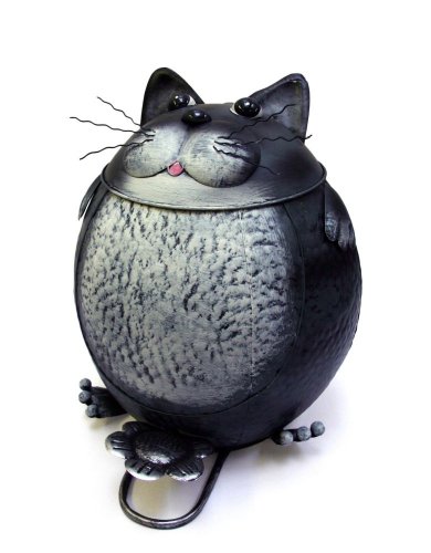 Preisvergleich Produktbild Mülleimer Katze aus Metall