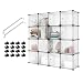 Produktbild PONCTUEL ESCARGOT Aufbewahrung Kunststoff Kleiderschrank, Garderobenschrank mit 2 Kleiderstange, für Kleidung Schuhe Spielzeug und Bücher, DIY Modular Regalsystem mit verschieden (20 Kubus)