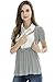 Bearsland Women's False 2 Pieces Maternity Nursing Shirt T-shirt Gray UK Size 12-14