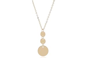 VNEWSCHI Disc Sweater Chain Ladies Long Disc Pendant Necklace Autumn and Winter New Personality Long Y-Pendant Necklace Metal Geometric Gold Plated Sweater Chain Fashion Jewelry