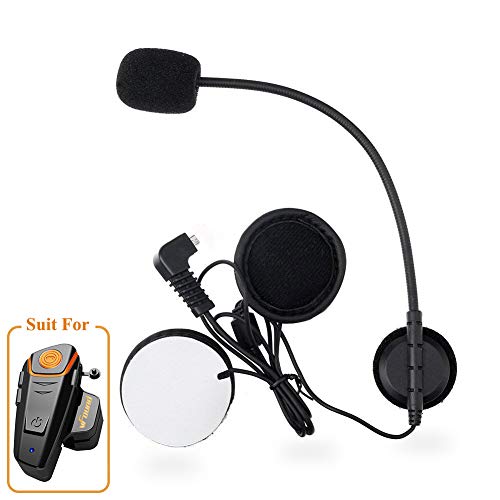 Qaurora Micrófono Cable Auricular Traje para BT-S2 Motocicleta Casco Intercom Headset(Micrófono)
