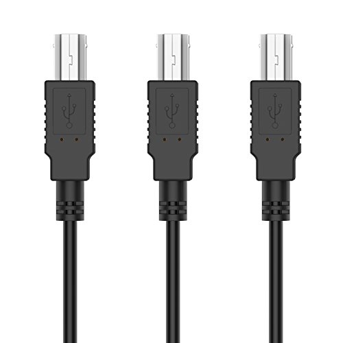 Drucker Kabel, Rankie 3-Pack 0.9m USB 2.0 Typ A zu B Kabel (Schwarz) – R1362C - 2