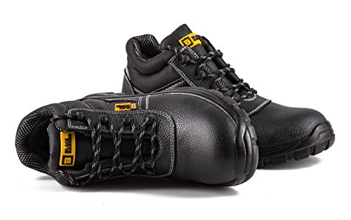 Männer Leder Sicherheitsstiefel wasserdicht S3 Stahlkappe Arbeitsschuhe knöchelhoch 1007 Black Hammer - 7