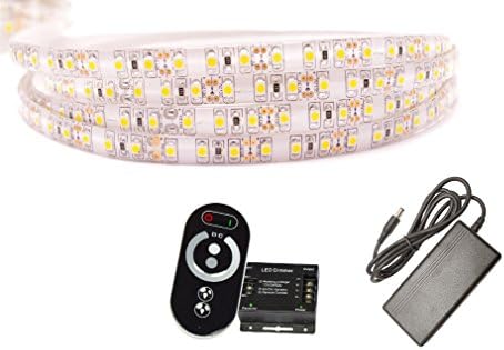 14 Metre Very Bright Cool White LED Strips (120 LED/M IP65/24 V) Includes Controller, Remote Control and Power Supply