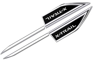 OscitY 2PCS Voiture Métal Emblèmes Logo Couteau latéral Sticker, pour NIS-san X-Trail XTRAIL T30 T31 T32 Signe Badge Remplacement Emblème Car Style décorer Accessoires,A/Black