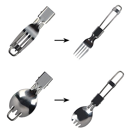 Camping Kochgeschirr Outdoor Campingküche tragbare Kombination Geschirrsets Picknick Reise Küchenausstattung Topf und Pfannenset Pot Pan Sets 1-2 Person - 5