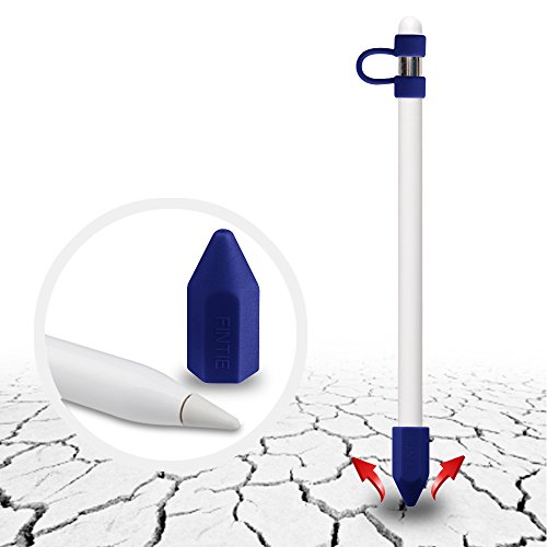 [3-Pack] Fintie Apple Pencil Stift Kappehalter/ Schreibfeder-Abdeckung/ Halterung für Lightning Kabel Adapter für den iPad Pro Pencil (Apple Pencil, Ladekabel und Adapter sind nicht im Lieferumfang enthalten), Marineblau - 3