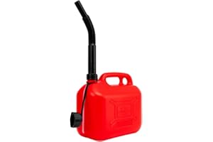 Motorkit Bidón/Garrafa Plástico Gasolina/Diesel 5L homologado, con franja de medición de fácil lectura, incluye embudo