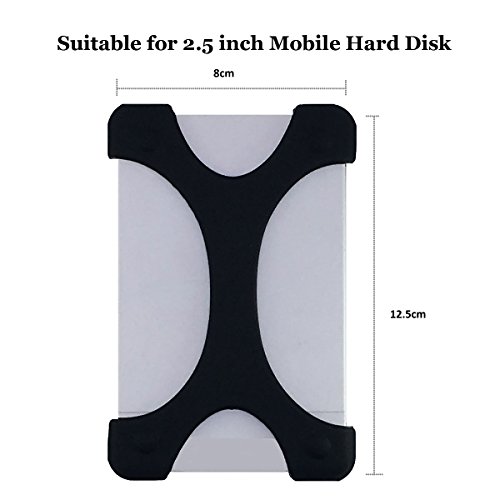 GLOTRENDS X-Form Stoßfest Festplatte HDD Silikon Case Cover Schutzfolie für Seagate Backup Plus Externe Festplatte, Toshiba Canvio Basics, Canvio Slim II Tragbare 6,3 cm externen Festplatte (Schwarz) - 4