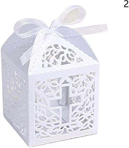 Say Hello 50 pc Angel Cross for Wedding Birthday Favors Candy Gift Box 5x5x8 cm (White)
