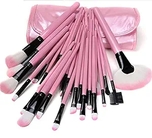 MISS & MAM Fine and Smooth Bristle Makeup Brush Set- Pink, Pack Of 24