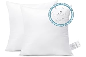 Artscope Juego de 2 rellenos de cojín impermeables de 45 x 45 cm, cojín decorativo, cojín decorativo, cojín decorativo para exteriores, juego de cojines para dormitorio, salón, cama, sofá (45 x 45 cm)