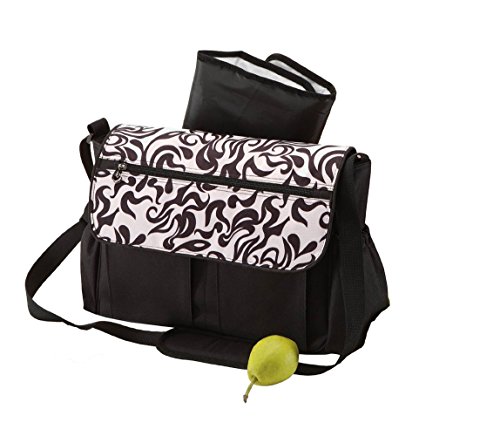 Yodo Stylish Mummy Messenger Nappy Changing Diaper Bag with Baby Changing Mat ,Black
