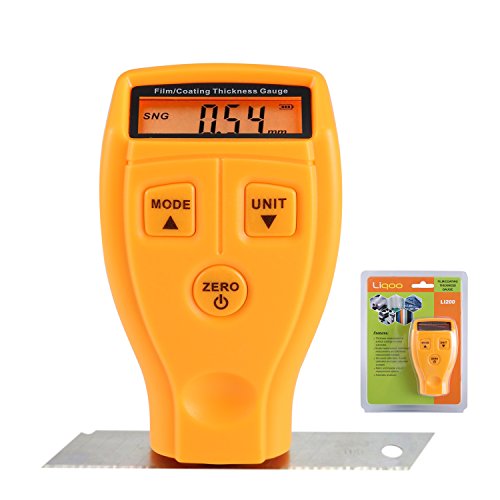 Liqoo Thickness Gauges Meter Handheld Schichtdickenmessgerät Dickenmesser Dickenmessgerät mit LCD Anzeige integrierte Messsonde Kabellos 0-1.80mm / 0-71.0mil Batterien inkl.