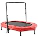 Produktbild Tomasa Fitness Sport Trampolin 143 x 91cm jumping trampolin draußen gartentrampolin mit verstellbarem Lenker 98-115cm (Rot-2)