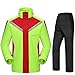 Produktbild RAINCOAT Regenbekleidung- Männer/Frauen Wasserdichte Jacke/Hose Anzüge Winddicht Mantel/Hosen Set Motorrad Regenmantel Mit Versteck Kapuze (Farbe : Red and Green, größe : XXXL)