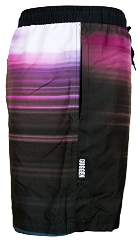 GUGGEN MOUNTAIN Herren Badeshorts Beachshorts Boardshorts Badehose gestreift *High Quality Print* - 6
