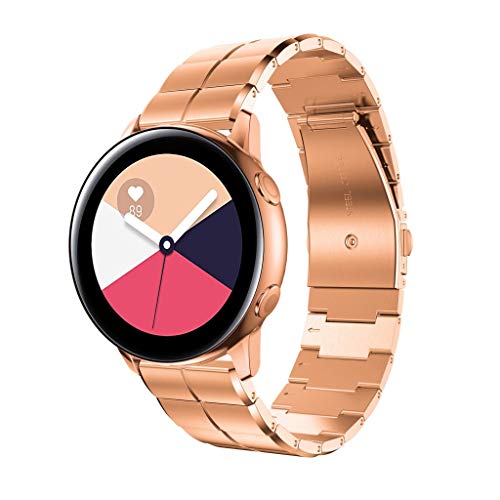 Preisvergleich Produktbild Skryo Uhrenarmband Ersatzarmband Edelstahl für Samsung Galaxy Watch Active (Rose Gold)