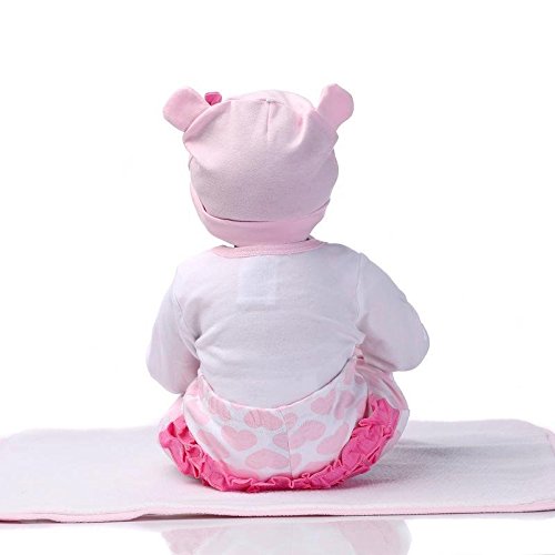 Nicery Reborn Baby Doll Soft Silicone Vinyl 22inch 55cm Magnetic Mouth Lifelike Boy Girl Toy Pink White Eyes Close A3UK