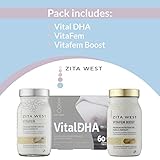 Zita West Pre Conception Support Pack for Women - Essential Multivitamins, Minerals, DHA, EPA, Zinc, Omega 3 and Anti-Oxidants for Fertility and Preconception
