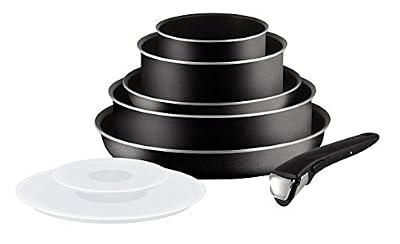 Tefal L2009902 Set de poêles et casseroles - Ingenio 5 Essential Noir Set 8 Pièces - Tous feux sauf induction