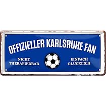 Retro Blechschild „Hier Wohnt Ein Karlsruhe Fan“ – 18x12 Cm, Metall, Mit Kordel & Saugnapf