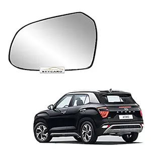 Car Styling -Left Passegner Side Mirror Glass Plate compatible with Hyundai Creta Type 2 2020-2021 (Non-Heated)