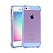 Price comparison product image iPhone SE Case, Yoowei Ultra Hybrid Crystal Clear [AIR CUSHION] Bumper Technology Corners Anti-Slip Protective Case Shockproof Cover for iPhone SE/5/5s (Blue Crystal)