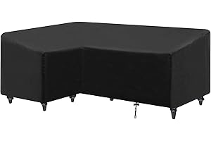 INMUA Housse de Protection pour Mobilier Forme de L, Bâche Salon de Jardin Couvrir pour Meubles de Jardin Imperméable Bâche de Protection pour Sofa Extérieur (210x270x85x65/90cm)