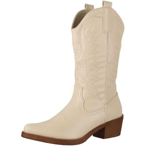Santiags La Modeuse - Talon Biseauté - Surpiqûres Décoratives - Cuir Ou Suède