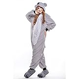 Free Fisher Damen/ Herren Schlafanzug Pyjama, Tier Kostüm, Koala Grau, Gr. L (Körpergröße 170-178 CM) -