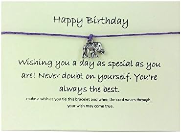 Best Friend/Sisters/Birthday/MUM Wish Bracelet Tibetan Charm Personalised Gift[Happy Birthday,Purple]