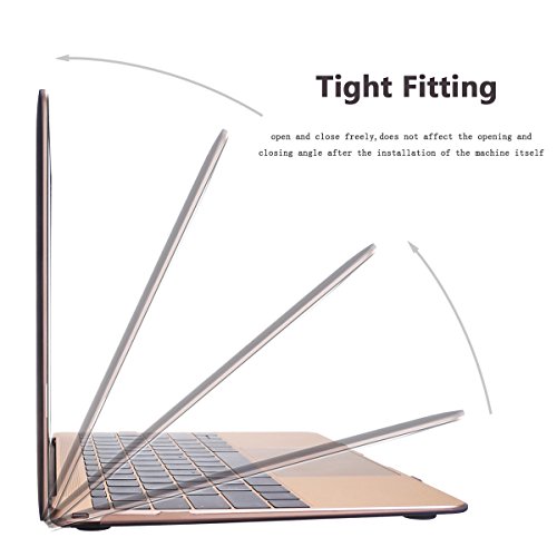 Macbook Hülle, dizauL ®Elegantes und leichtes Cover Ultra Dünn Schutz Hülle Case Cover Schutzabdeckung Hardcase Notebook Hülle Hartschale Etui für 2015 Apple NEW MACBOOK 12 “ in schwarz - 5