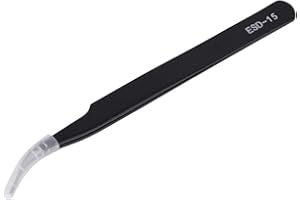 RAGUSO Antystatyczna Pęseta ze Stali Nierdzewnej HOT-ESD 15 Zestaw Naprawczy do Konserwacji Elektronika Pęseta Przemysłowa Pęseta łokciowa do Biżuterii Rzemieślniczej Elektronika Praca Laboratoryjna