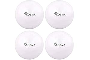 Kosma Set of 4 Smooth Hockey Balls | Outdoor Sports Practice Training Balls - White
