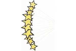 AILEXI Toppers Decorati A Mano Con Torta Glitter 10 Pezzi Per Torta Cuptorta E Gelato - Stelle Nero e Oro