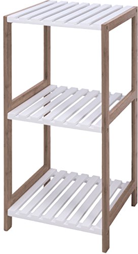 Holz Badregal - Standregal mit 3 Böden - Badezimmerregal Holzregal Eckregal Regal