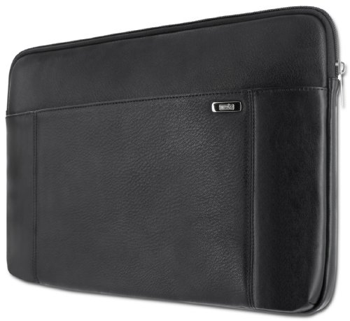 Artwizz Leather Pouch Echt-Ledertasche (mit Reißverschluss) für 33,8 cm (13,3 Zoll) MacBook, MacBook Pro & MacBook Air schwarz