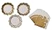Price comparison product image Medium Paper Plates and Napkin Set - Vintage Ivory and Gold - afternoon tea baby shower wedding!